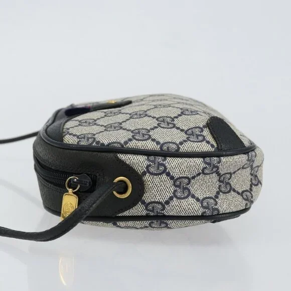 Authentic GUCCI GG Supreme Sherry Line Shoulder Bag PVC Navy Red 89 02 066 - Picture 12 of 16